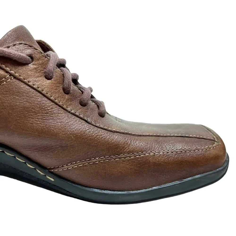 NATURALIZER FEDDRA Brown Tan Genuine Leather Lace Up Casual Shoes Comfort sz 9 N